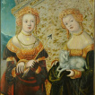Porträts der Heiligen Ursula mit dem Pfeil sowie der Heiligen Agnes mit dem Lamm