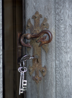 Der Schlüssel zum Nordportal der Landsberger Doppelkapelle (Foto: Gunter George)