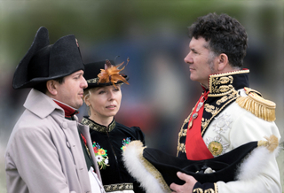 Historische Szene mit Napoleon (l.) und dem Kronprinzen von Schweden (r.) 